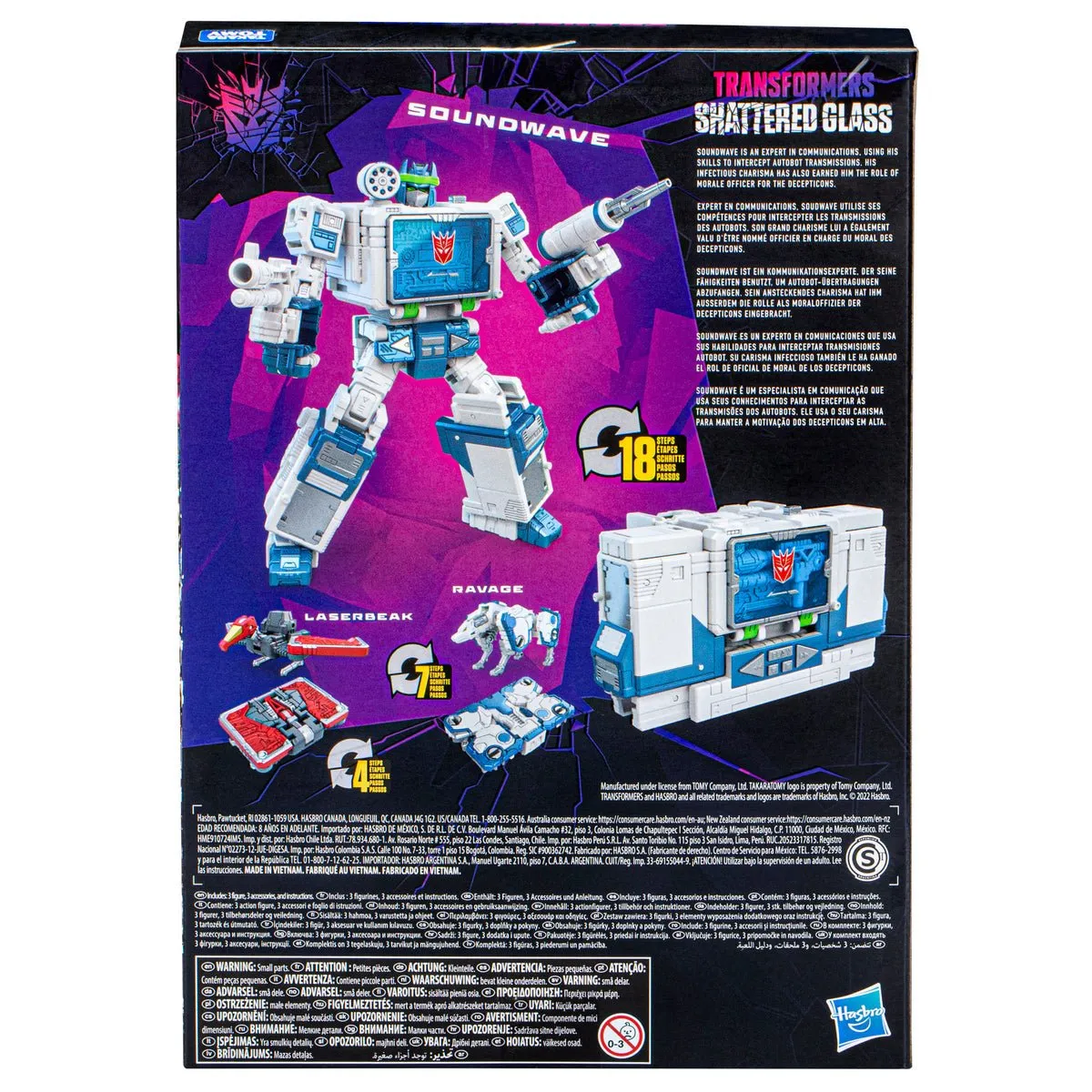 Transformers Generations Shattered Glass Soundwave (with Laserbeak & Ravage)