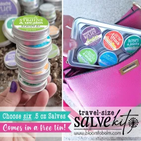 TRAVEL-SIZE Salve Kit (PICK 6 HALF OZ)   FREE Tin!