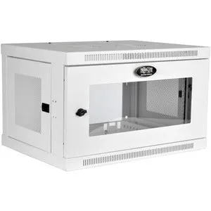 Tripp Lite by Eaton SmartRack 6U Low-Profile Switch-Depth Wall-Mount Mini Rack Enclosure, Clear Acrylic Window, White