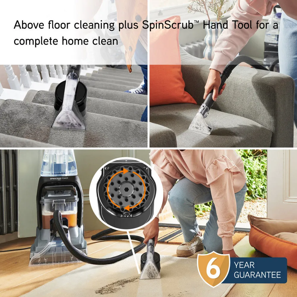 Vax CDCW-SSXA SpinScrub Power Plus Upright Carpet Cleaner Grey and Navy Blue