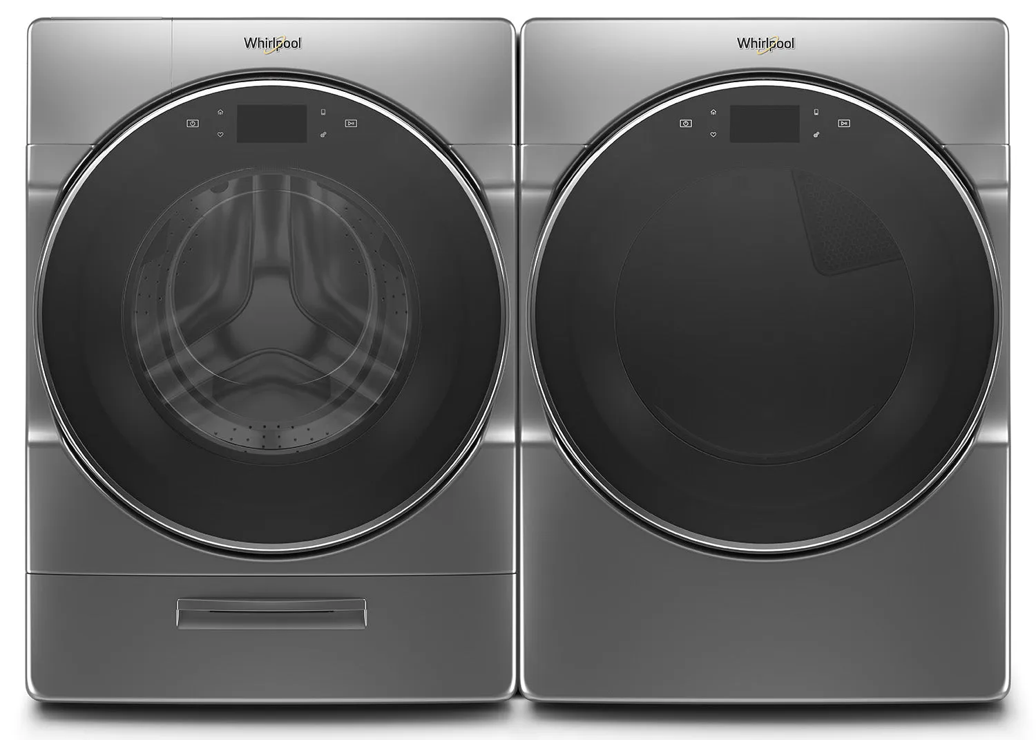 Whirlpool Chrome Shadow Front-Load Washer (5.8 cu. ft.) & Electric Dryer (7.4 cu. ft.) - WFW9620HC/YWED9620HC