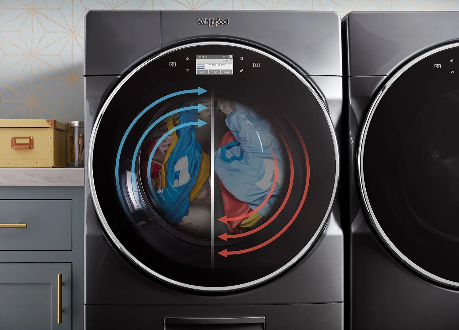 Whirlpool Chrome Shadow Front-Load Washer (5.8 cu. ft.) & Electric Dryer (7.4 cu. ft.) - WFW9620HC/YWED9620HC