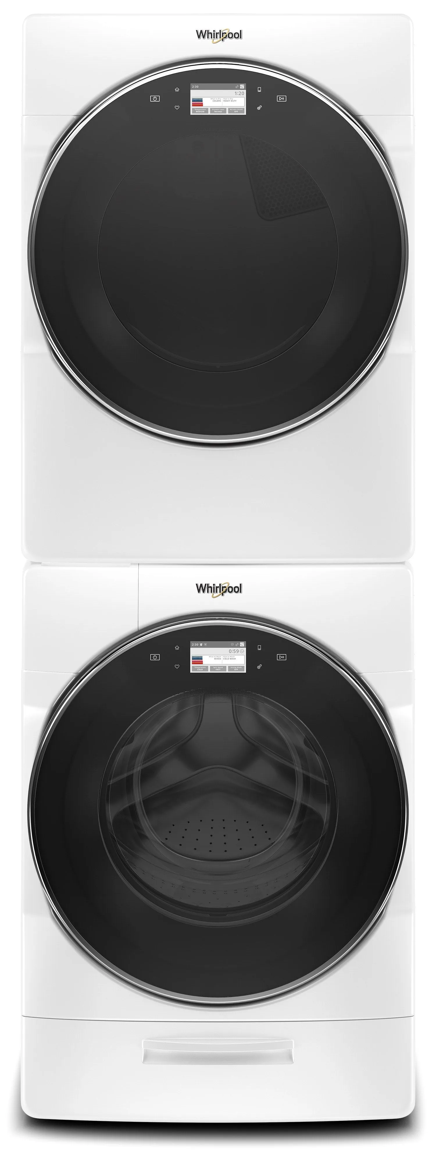Whirlpool White Front-Load Washer (5.8 cu. ft.) & Electric Dryer (7.4 cu. ft.) - WFW9620HW/YWED9620HW