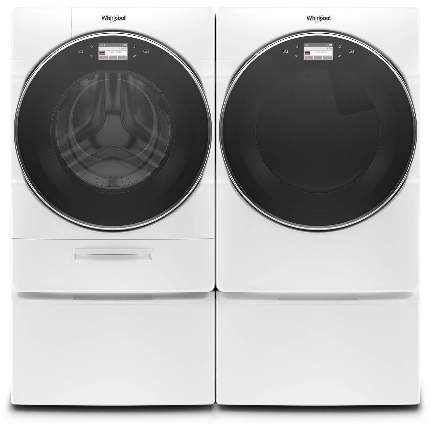 Whirlpool White Front-Load Washer (5.8 cu. ft.) & Gas Dryer (7.4 cu. ft.) - WFW9620HW/WGD9620HW