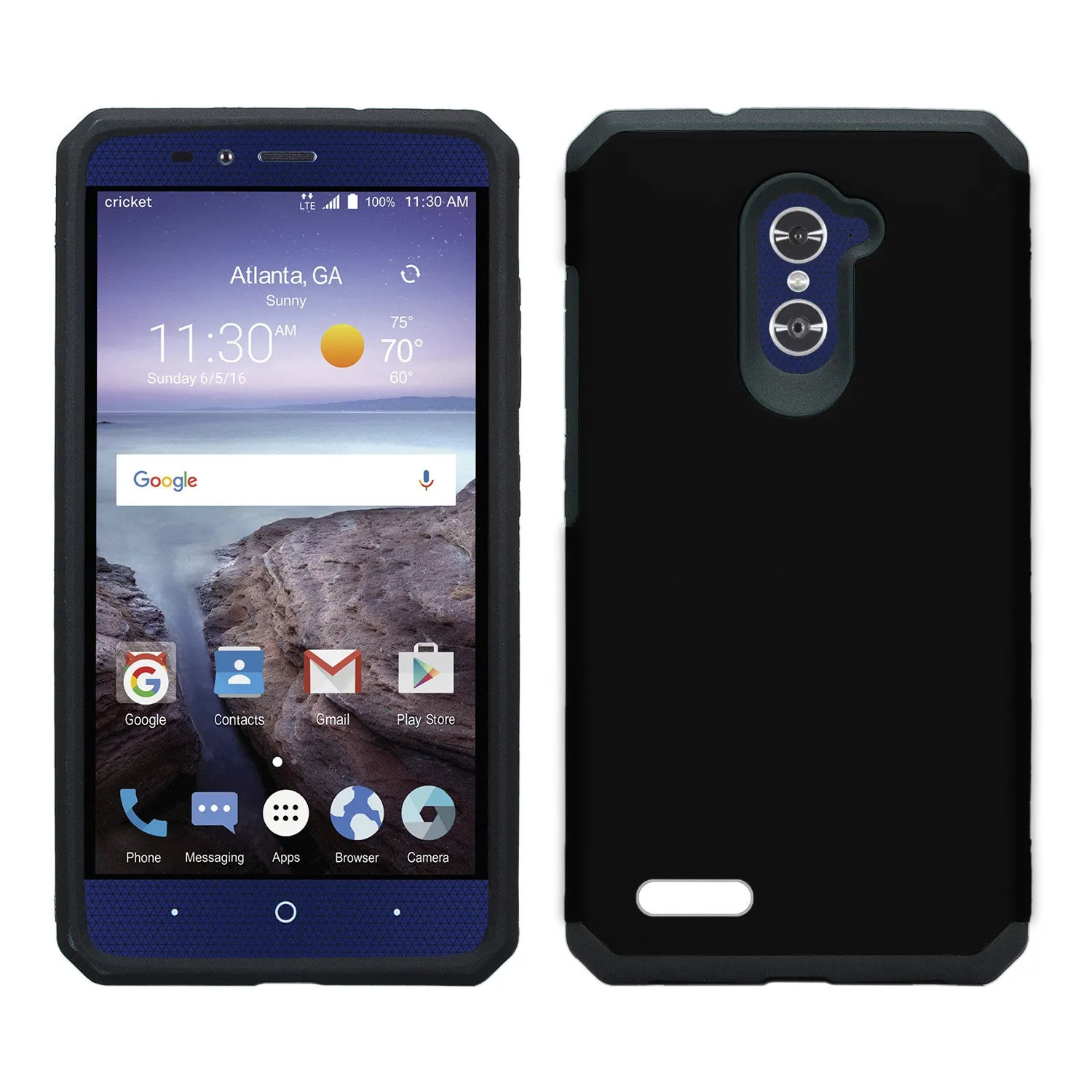 ZTE ZMAX Pro Case, ZTE Blade X Max, ZTE Carry, [Include Temper Glass Screen Protector] Slim Hybrid Dual Layer Armor[Shock Absorbent] Case for ZMAX Pro - Black