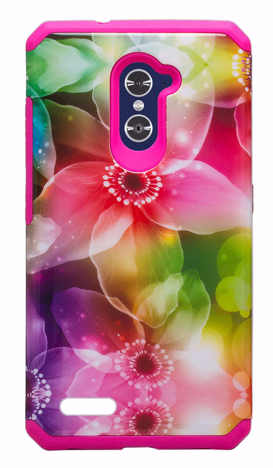 ZTE ZMAX Pro Case, ZTE Blade X Max, ZTE Carry, [Include Temper Glass Screen Protector] Slim Hybrid Dual Layer Armor[Shock Absorbent] Case for ZMAX Pro - Flower Lily