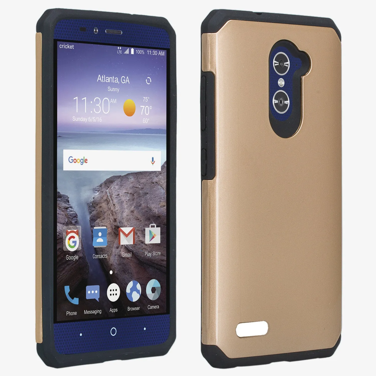 ZTE ZMAX Pro Case, ZTE Blade X Max, ZTE Carry, [Include Temper Glass Screen Protector] Slim Hybrid Dual Layer Armor[Shock Absorbent] Case for ZMAX Pro - Gold