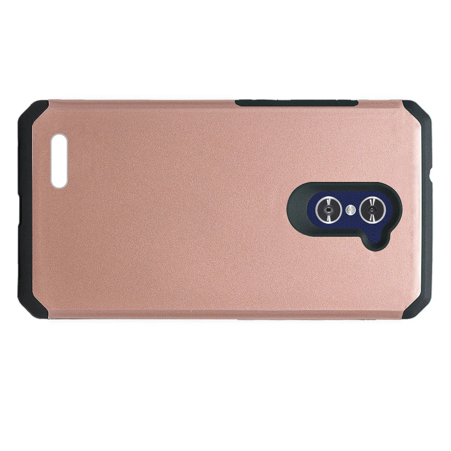 ZTE ZMAX Pro Case, ZTE Blade X Max, ZTE Carry, [Include Temper Glass Screen Protector] Slim Hybrid Dual Layer Armor[Shock Absorbent] Case for ZMAX Pro - Rose Gold